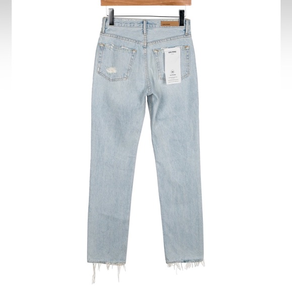 NWT GRLFRND Helena High Rise Straight Jean Jaggar Wash Sz 24 Distressed Denim - Picture 4 of 8
